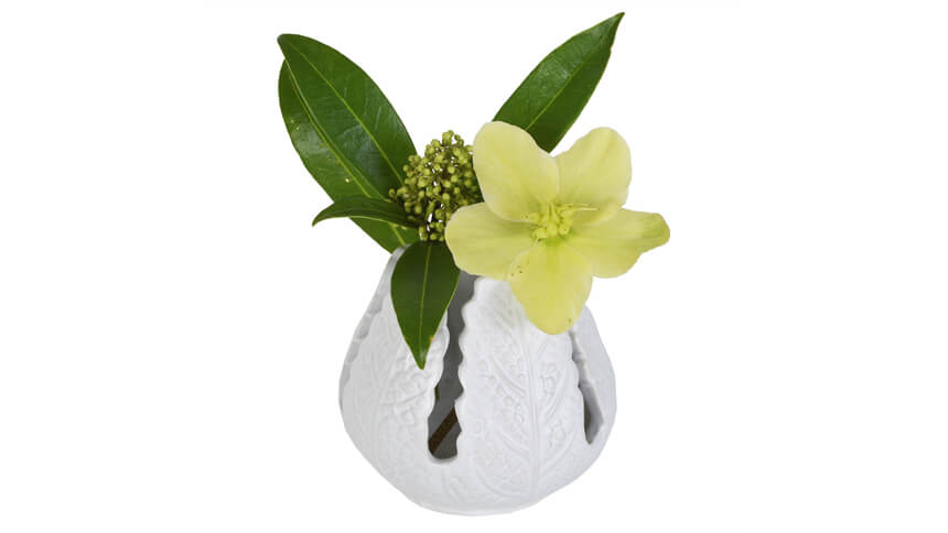 White cabbage shaped vase