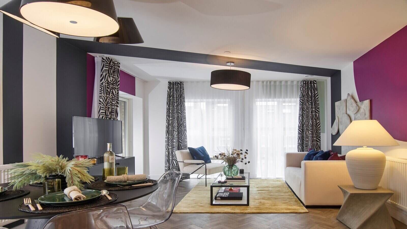 Interior of the showhome at Bluenote Apartments, Hayes