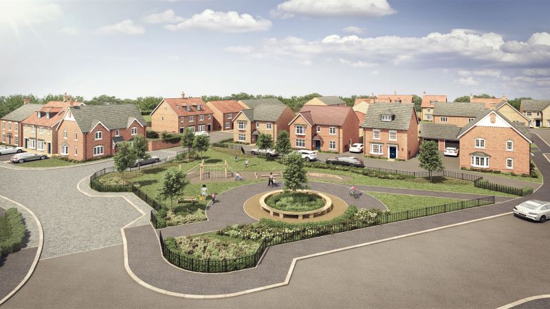 A CGI of what the homes will look like at Davidsons Homes’ Sanders Fields development in Rushden