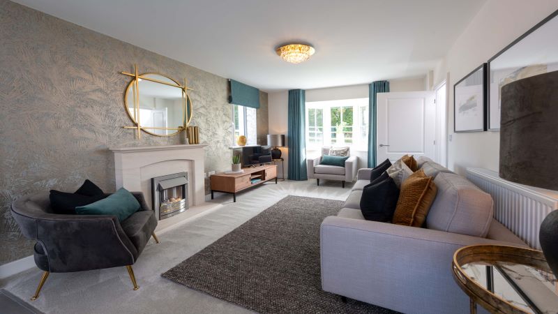 The lounge of the Lenham show home at Westwood Park. 