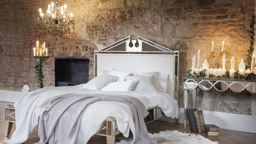 Antique Venetian mirrored bed