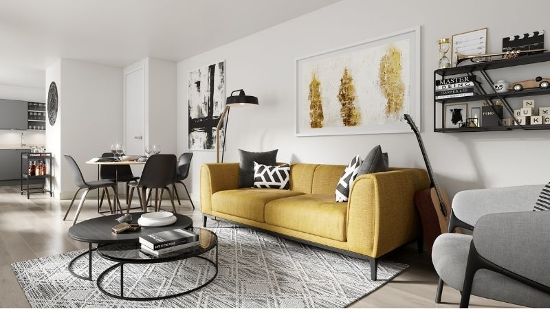 CGI image of St. Modwen Homes show apartment at Digbeth One 2