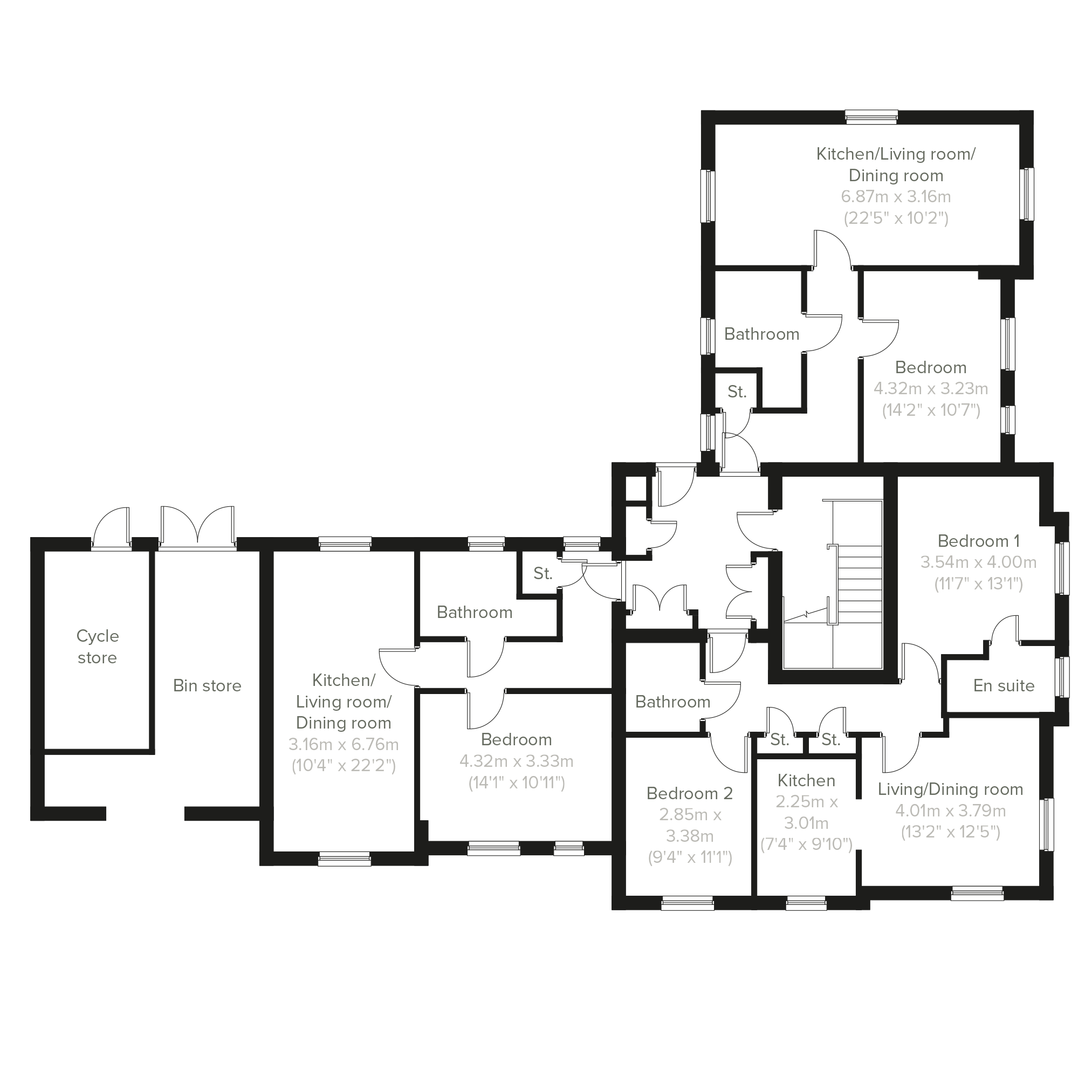 Flat in Meon Way Gardens, Long Marston by Persimmon Homes (309)