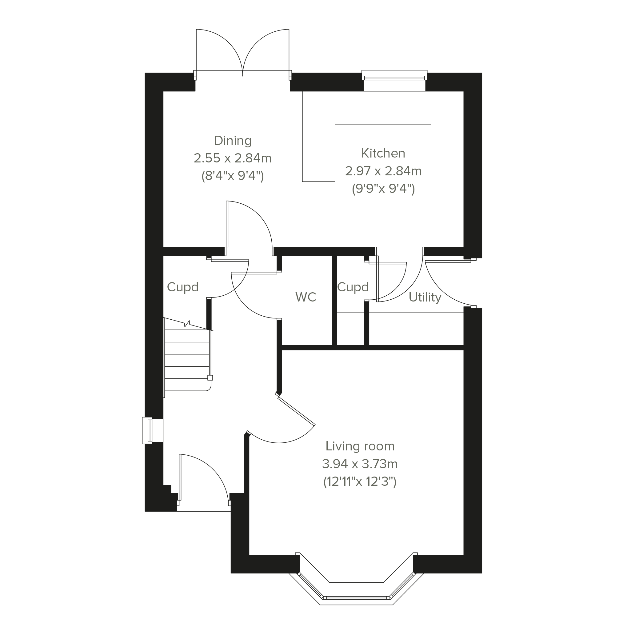 3 Bedroom House in Meon Way Gardens New Development in Long Marston (288)